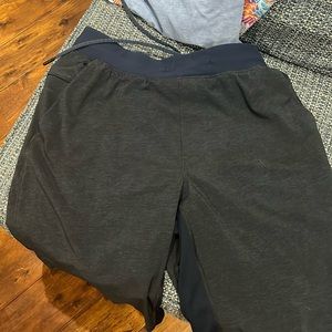 Lulu blue/navy athletic shorts. Longer length